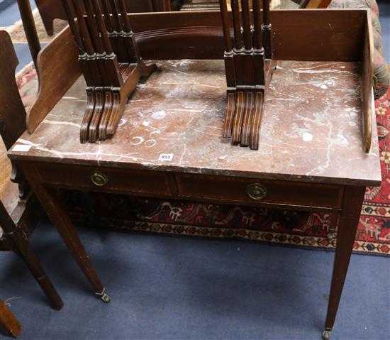 An Edwardian marble top washstand W.92cm